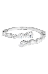 Nordstrom Pear Cubic Zirconia Hinged Bypass Bracelet In Clear- Silver