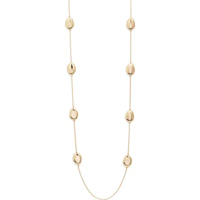 Nordstrom Pebble Station Long Necklace In Gold