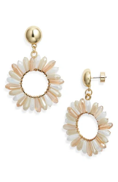 Nordstrom Petal Hoop Drop Earrings In Gold