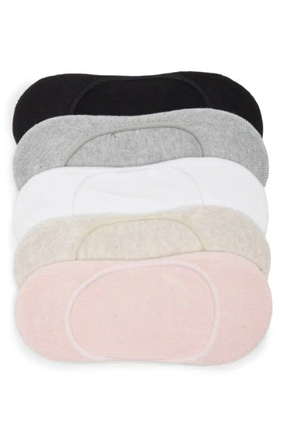 Nordstrom Pillow Sole® 5-pack No Show Socks In Pink Cake -black