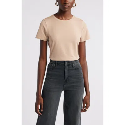 Nordstrom Pima Cotton Blend Crewneck T-shirt In Neutral