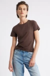 Nordstrom Pima Cotton Blend Crewneck T-shirt In Brown