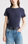 Nordstrom Pima Cotton Blend Crewneck T-shirt In Blue
