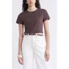 Nordstrom Pima Cotton Blend Crewneck T-shirt In Brown