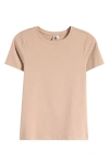 Nordstrom Pima Cotton Blend Crewneck T-shirt In Tan Natural