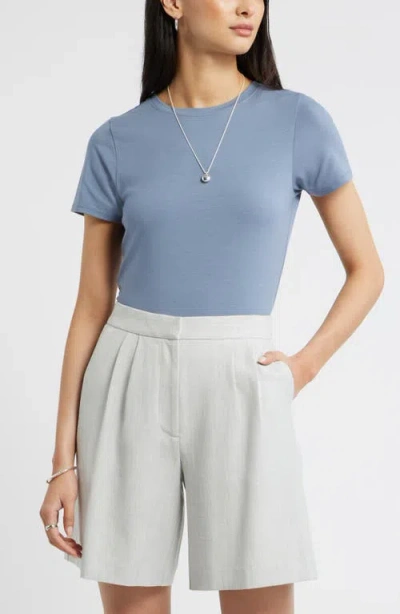 Nordstrom Pima Cotton Blend Crewneck T-shirt In Blue