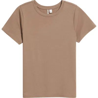 Nordstrom Pima Cotton Blend Crewneck T-shirt In Brown
