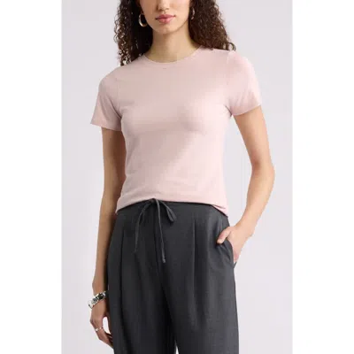 Nordstrom Pima Cotton Blend Crewneck T-shirt In Pink