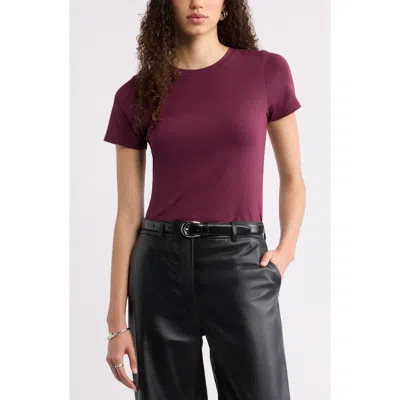 Nordstrom Pima Cotton Blend Crewneck T-shirt In Purple