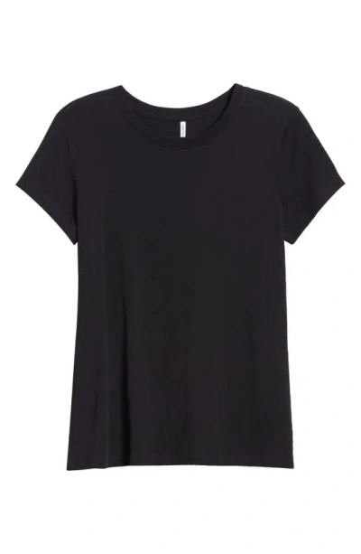 Nordstrom Pima Cotton Slub Crewneck T-shirt In Black