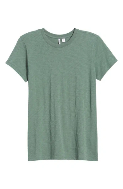 Nordstrom Pima Cotton Slub Crewneck T-shirt In Green Duck