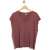 Nordstrom Sleeveless V-neck Cotton T-shirt In Red
