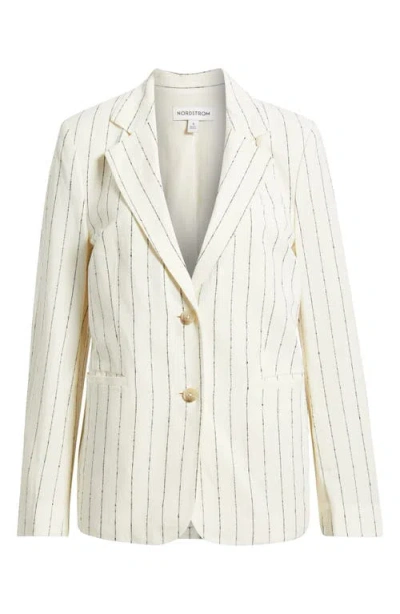 Nordstrom Pinstripe Boyfriend Blazer In Multi