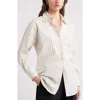 Nordstrom Pinstripe Cotton Button-up Shirt In Gray