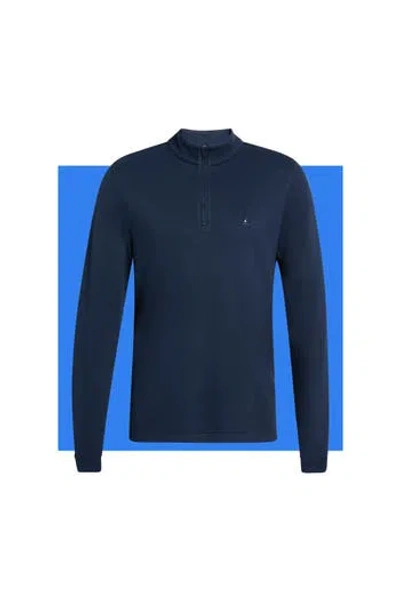 Nordstrom Piquè Quarter Zip Pullover In Blue