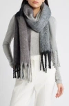 Nordstrom Plaid Brushed Fringed Scarf