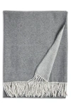 Nordstrom Plaid Fringe Throw Blanket In Gray