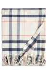 Nordstrom Plaid Fringe Throw Blanket In White