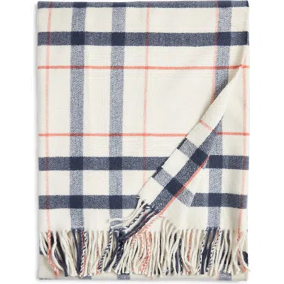 Nordstrom Plaid Fringe Throw Blanket In Ivory Ansel Plaid