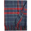 Nordstrom Plaid Fringe Throw Blanket In Navy Ansel Plaid