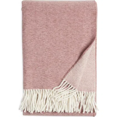 Nordstrom Plaid Fringe Throw Blanket In Pink