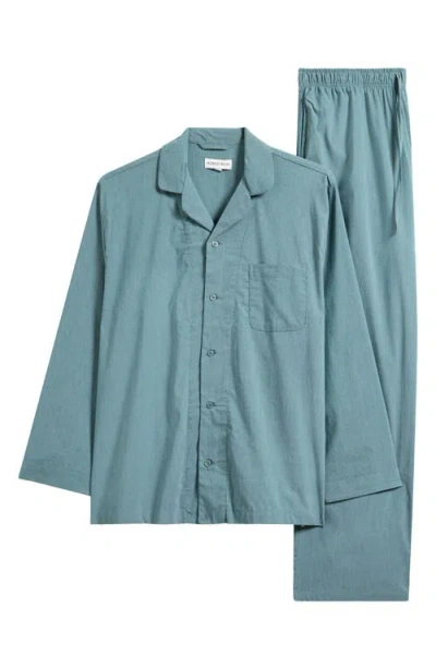 Nordstrom Plaid Poplin Pajamas In Blue