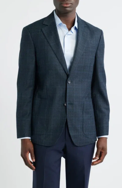 Nordstrom Plaid Virgin Wool Sport Coat In Blue