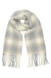 Nordstrom Plaid Wool & Alpaca Blend Fringe Scarf In Gray