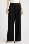 Nordstrom Pleat Front Pull-on Pants In Black
