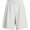 Nordstrom Pleat Front Trouser Shorts In Grey Light Heather