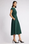 Nordstrom Pleated A-line Dress In Green Park