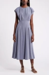 Nordstrom Pleated A-line Dress In Grey Folkstone