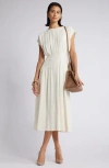Nordstrom Pleated A-line Dress In Ivory Pristine