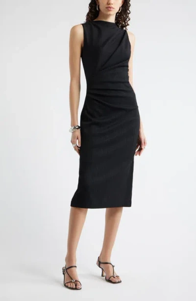 Nordstrom Pleated Dress In Black