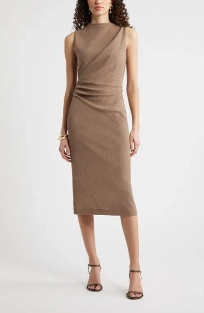 Nordstrom Pleated Dress In Brown