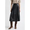 Nordstrom Pleated Leather Skirt