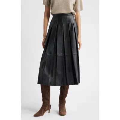 Nordstrom Pleated Leather Skirt