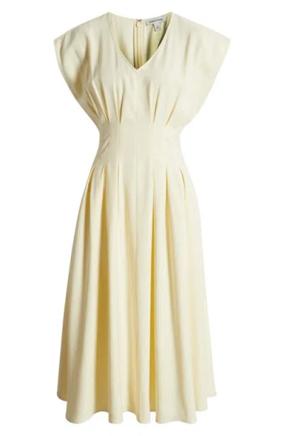 Nordstrom Pleated Midi Dress In Yellow Pale
