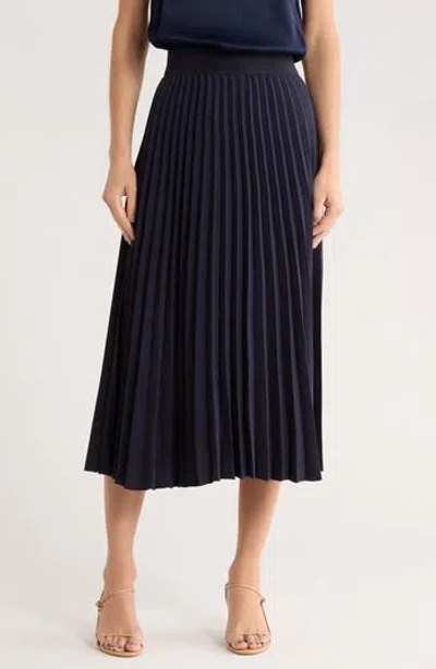 Nordstrom Pleated Midi Skirt In Blue