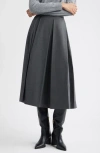 Nordstrom Pleated Midi Skirt In Gray