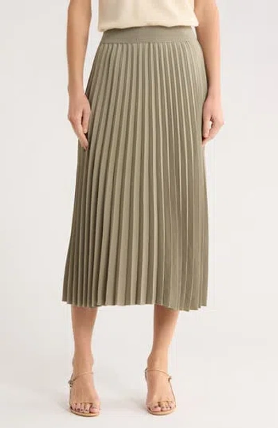 Nordstrom Pleated Midi Skirt In Green