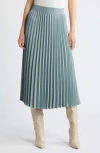 Nordstrom Pleated Midi Skirt In Grey Mineral