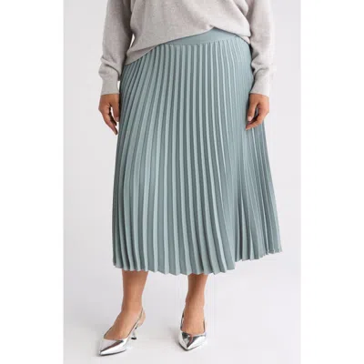 Nordstrom Pleated Midi Skirt In Grey Mineral