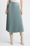Nordstrom Pleated Midi Skirt In Grey Mineral