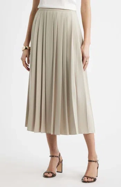 Nordstrom Pleated Midi Skirt In Neutral