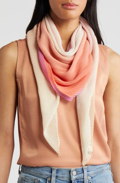 Nordstrom Pleated Square Scarf In Coral Diffused Color