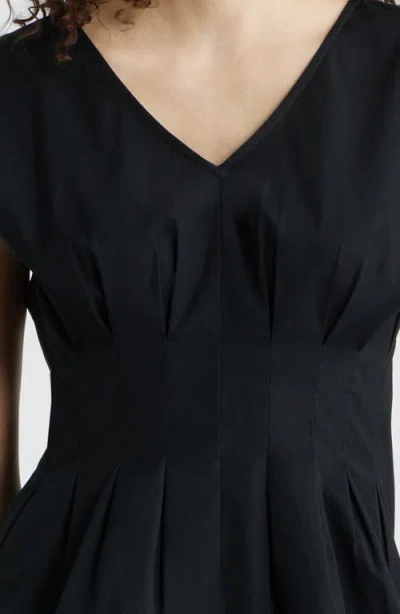 Nordstrom Pleated V-neck Poplin Top In Multi
