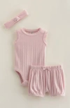 Nordstrom Pointelle Bodysuit, Shorts & Headband Set