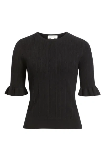 Nordstrom Pointelle Crewneck Sweater In Black