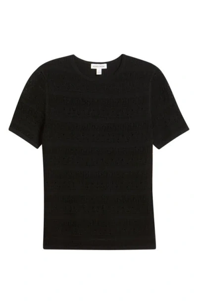 Nordstrom Pointelle Knit Crewneck Sweater In Black
